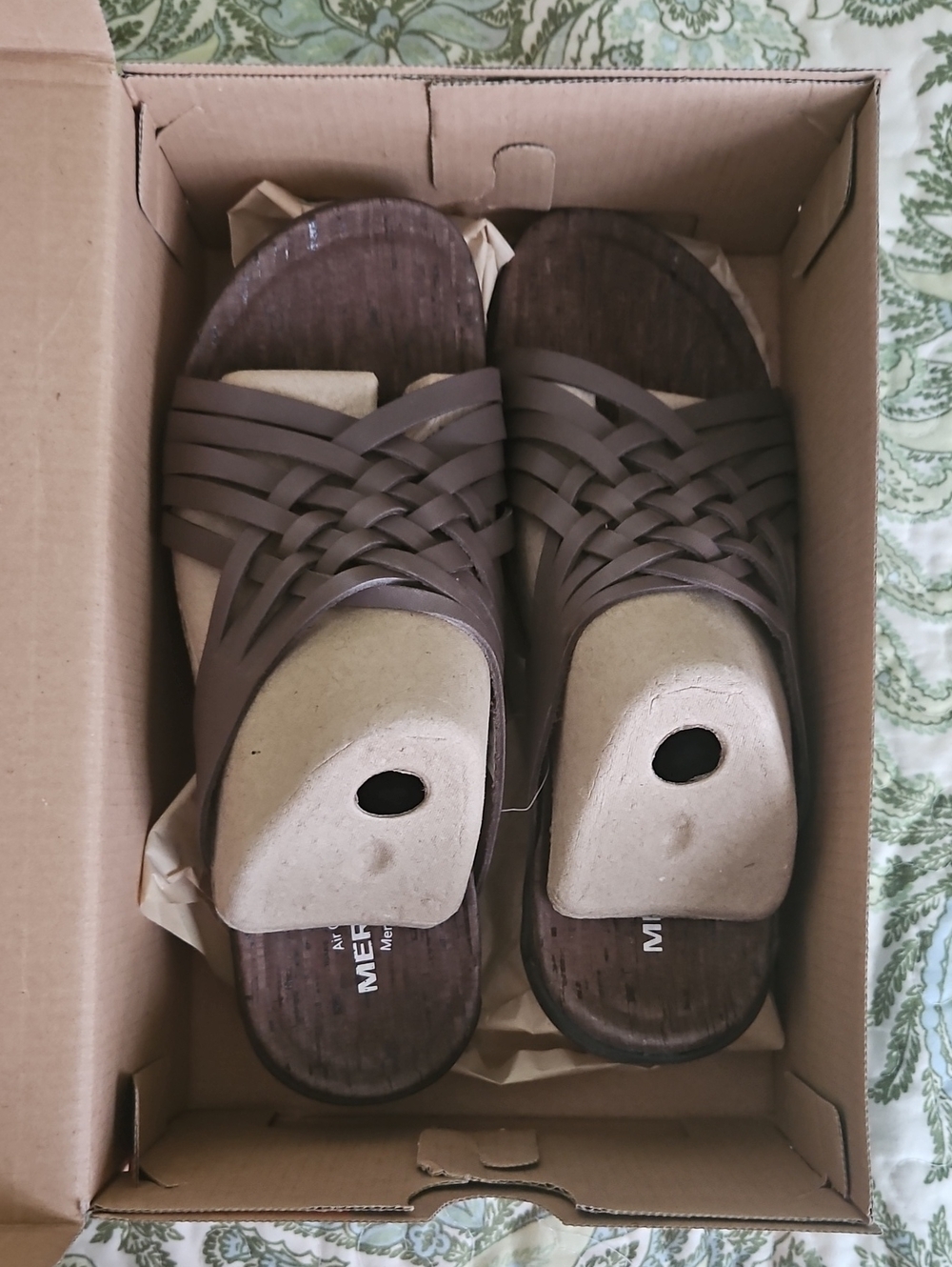 Merrell Brown Woven Slide Sandals
